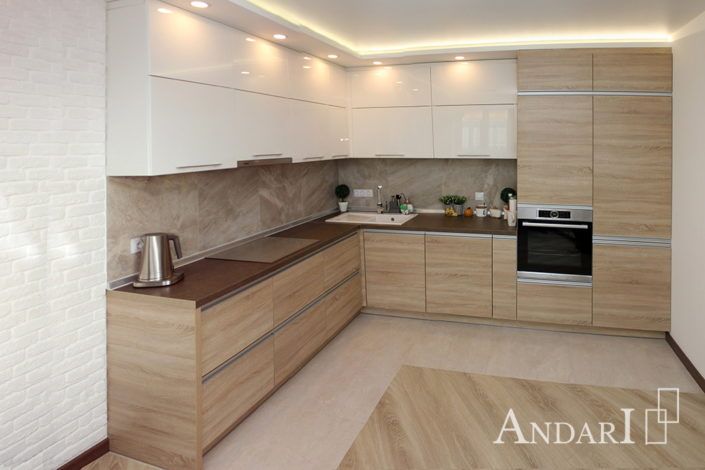 Угловая кухня пластик андари