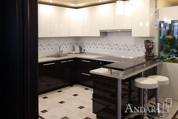 угловая кухня пластик андари