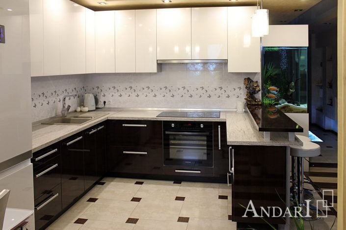 угловая кухня пластик андари